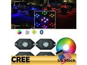 Addmotor 4pcs RGB LED Rock Light Kits with Bluetooth Cell Phone Controller Multicolor Neon Lights Motorcycle SUV ATV