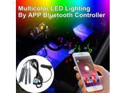 dmotor Car Atmosphere LED RGB Light Strip Phone App Music Control Interior Kit