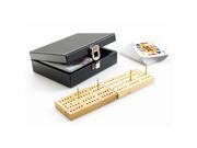 Traditional Cribbage Set in Black Faux Leather Case G356