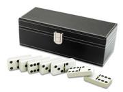 Traditional Dominoes in Black Faux Leather Case G319