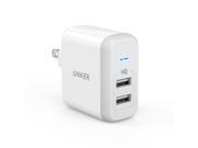 Anker 24W Dual USB Wall Charger PowerPort 2 with 2 Ports and Foldable Plug for iPhone 7 6s Plus iPad Air 2 mini 3 Galaxy S7 S6 S6 Edge Edge No