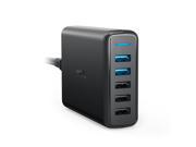 Anker 63W 5 Port USB Wall Charger with Dual Quick Charge 3.0 Ports Anker PowerPort Speed 5 for Samsung Galaxy S7 S6 edge edge Note 4 5 LG G4 G5 HTC One M8