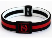 Reversible Negative Ion Wristband of Dual Design Black White Red Size S