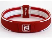Reversible Negative Ion Wristband of Dual Design Orange Red White Red Size M