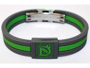 Resizable Negative Ion Wristband with Clasp of Single Design Grey Green Without Wooden Box Acrylic Case