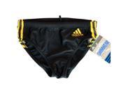 Adidas Infinitex 3 Stripes Swim Brief for Boy Kids Black Yellow Size 28