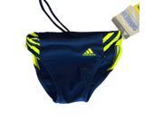 Adidas Infinitex 3 Stripes Swim Brief for Boy Kids Navy Bright Yellow Size 26
