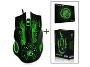LUOM Professional Wired Gaming Mouse X9 Gaming Mice 6 Button 5000 DPI LED Optical USB Gamer Computer Mouse Mice Cable Mouse with Gaming Mouse Pad for Pro Game
