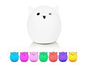 Jieyuteks Adorable Pet LED Night Light Multicolor Soft Silicone Cute Nursery Night Lamp Baby Light Nursery Lamp Mood Night Light with USB Rechargeable GREAT GIF