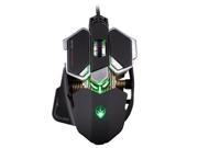 Jieyuteks Wired Computer Gaming mice 4000 DPI 10 Buttons LED Optical USB Wired Professional Gaming Mouse Mechanical Game Mice Support Macro Programming Black