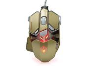 Jieyuteks Wired Computer Gaming mice 4000 DPI 10 Buttons LED Optical USB Wired Professional Gaming Mouse Mechanical Game Mice Support Macro Programming Gold