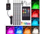 RCF Automotive LED Decor Strip Lights- 4pcs 48 LED Lights DV 12V Car Multi-color Music RGB LED Interior Lighting- Car Decorative Lights- With Sound-activated- R RCF Automotive LED Decor Strip Lights- 4pcs 48 LED Lights DV 12V Car Multi-color Music RGB LED Interior Lighting- Car Decorative Lights- With Sound-activated- R