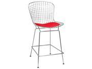 Mod Made Chrome Wire Counter Stool in Red