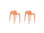 Mod Made E Z Modern Stacking Stool Chair Orange 2 Pack