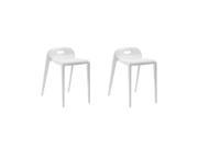 Mod Made E Z Modern Stacking Stool Chair White 2 Pack