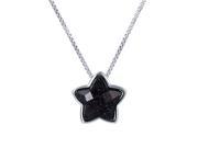 SA Jewelry 925 Sterling Silver Black Galaxy Star Pendant Necklace 18 for Women Fine Jewelry Ship from US