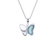 SA Jewelry 925 Sterling Silver Blue Danube Butterfly Pendant Necklace 18 Ship from US