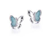 SA Jewelry 925 Sterling Silver Blue Danube Butterfly Stud Earrings for Women Fine Jewelry Ship from US