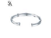 SA Jewelry Sterling Silver Simple Bamboo Joint Cuff Bracelet Ship from US
