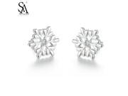 SA Jewelry 925 Sterling Silver Snowflake Stud Earrings for Women Fine Jewelry Ship from US