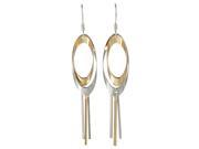 SA Jewelry Two Tone Oval Hoop Earrings Women Jewelry Drop Dangle Earrings alloy earrings Ship from US