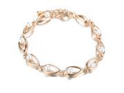 SA Jewelry Pearl Teardrops Rose Gold Tone Tennis Bracelet 6.6 Women Bracelet Ship from US