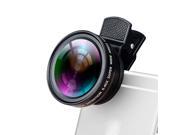 OldShark 37mm Camera Lens 12.5X Macro Lens 0.45X Wide Angle Lens 2 in 1 Clip On cellphone Lens Kits