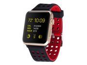 Moretek 38mm Apple Watch Sport Bands Silicone Wristband Replacement Bracelet Strap for Apple Watch 38 Black Red