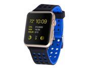 Moretek 42mm Apple Watch Sport Bands Silicone Wristband Replacement Bracelet Strap for Apple Watch Series 1 Series 2 42 Black Blue