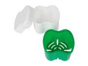 KaLaiXing® Denture Bath Storage Container for Soaking Dentures Retainers other Dental Appliances green