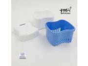 KaLaiXing® Denture Bath Storage Container for Soaking Dentures Retainers other Dental Appliances blue
