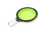 KaLaiXing® Update Carabiner Portable Collapsible Silicone Pet Bowl Dog Cat Travel Feeding Food Water Dishes Feeder green