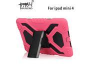 KaLaiXing® Plastic Shockproof Extreme Duty Dual Protective Back Cover with Kickstand for iPad mini4 rose black