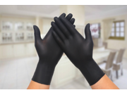 KaLaiXing 100 pcs Disposable Gloves. Ultra thin 0.1 0.15mm Tear Resistant Latex Free Nitrile Powder Free black