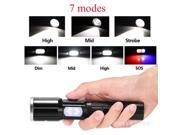 Amazing Fashion T6 LED Ajustable Focus High Light Multi function Colorful Strobe 7 Mode Light Flashlight with 18650 Battery with Charger