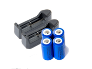 4pcs 1500mAh 16340 Rechargeable Li Ion Battery Batteries 2 * Li ion Battery Charger Size 16340 charger