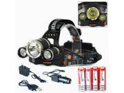 Briday XM L T6 3LED Strong Fog Penetrability 3000K Yellow Light 4 Modes Rechargeable Led Headlamp for Fishing Hiking Driving 2 Rechargeable 18650 4200mAh Batte