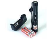 Red Beam Adjustable Focus Laser Pen with Safe Keys 2* Rechargeable 18650 Battery 1* Li ion Battery Charger