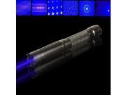 High Power 445nm 1000mW 1W 8000meters Visible Blue Beam Laser Pointer Adjustable Focus Blue Light Pen 5* Pattern Heads 1* Dual Channel Universal Charger 4*16
