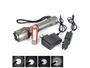Briday CREE XM L T6 LED ZOOMABLE Focus Flashlight Rechargeable Adjustable Focus Torch Light Hunting Traveling Climbing Lamp AC Charger Car Charger 18650 B