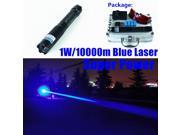 1000mW Powerful Blue Noble Laser Pointer Light Pen 445nm~450nm Laser Beam High Power Blue Laser Rechargeable 16340 Battery Charger Protected Glasses 5* St