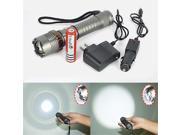 <18650 Battery Included> Ultra Bright CREE XM L T6 2200Lumens 5 Modes LED Zoomable Flashlight Rotating Zoomable Torch Flashlight Charger Rechargeable 18650 Li i