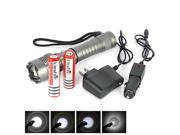 Rechargeable Zoomable CREE XM L T6 LED Flashlight Torch Light Camp 5 modes Flashlight 18650 Rechargeable Battery Charger