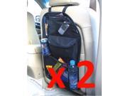 2 x Kabalo Universal Back Seat Car Organiser with Drinks Umbrella Holder and 7 separate velcro sealed storage compartments. Height 55cm x Width 36cm