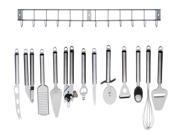 Kabalo Complete Cooking Set 12pc Stainless Steel Kitchen Utensil Kitchen Gadget Tool Set with Hanging Bar