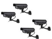 Kabalo 4 x Realistic Fake Dummy CCTV Security Camera Flashing Red LED Indoor Outdoor Black