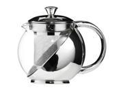 Kabalo 750ml Modern Sylish Stainless Steel Glass Teapot WITH LOOSE TEA LEAF INFUSER