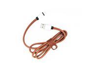 POWERGO GO Lightning Cable with Leather Cable Wrap Brown