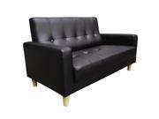 Beverly Furniture MODERN Comfort Collection BLACK Faux Leather Loveseat Sofa