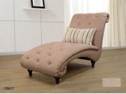 BEVERLY Furniture Beige Linen Chaise Lounge Chair